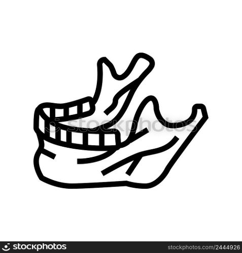 jaw bone line icon vector. jaw bone sign. isolated contour symbol black illustration. jaw bone line icon vector illustration