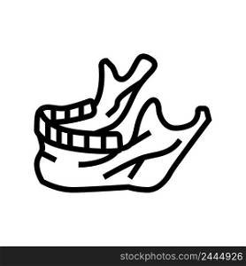 jaw bone line icon vector. jaw bone sign. isolated contour symbol black illustration. jaw bone line icon vector illustration