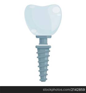 Jaw tooth implant icon cartoon vector. Dental crown. Oral denture. Jaw tooth implant icon cartoon vector. Dental crown