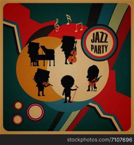 jazz band poster, retro vintage style