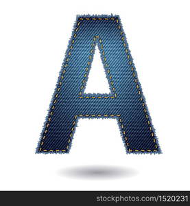 Jeans alphabet isolated on white background, Vector illustration template design