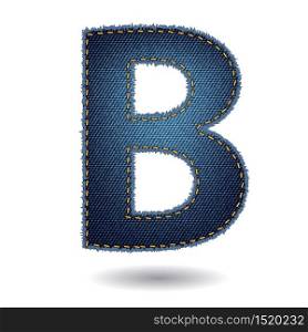 Jeans alphabet isolated on white background, Vector illustration template design
