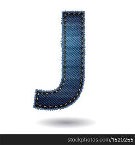Jeans alphabet isolated on white background, Vector illustration template design