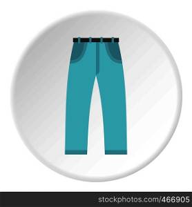 Jeans icon in flat circle isolated vector illustration for web. Jeans icon circle