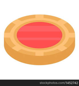 Jelly biscuit icon. Isometric of jelly biscuit vector icon for web design isolated on white background. Jelly biscuit icon, isometric style