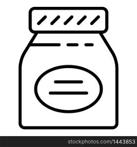 Jelly jam jar icon. Outline jelly jam jar vector icon for web design isolated on white background. Jelly jam jar icon, outline style