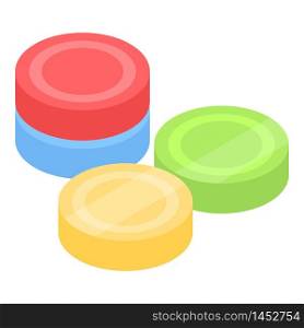 Jelly sweets icon. Isometric of jelly sweets vector icon for web design isolated on white background. Jelly sweets icon, isometric style