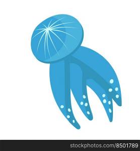 Jellyfish cartoon isolated medusa and biology jelly fish. Marine and water life animal vector illustration. Colorful exotic undersea wildlife with tentacle and sea nature icon