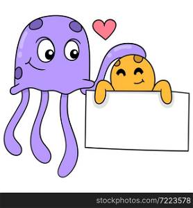 jellyfish family holding template banner
