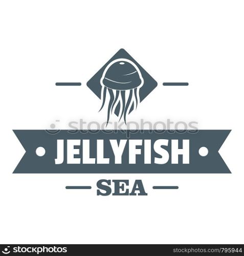 Jellyfish sea logo. Simple illustration of jellyfish sea vector logo for web. Jellyfish sea logo, simple gray style