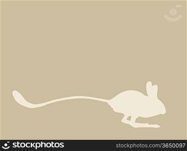 jerboa silhouette on brown background, vector illustration