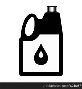 Jerrycan oil black simple icon isolated on white. Jerrycan oil icon