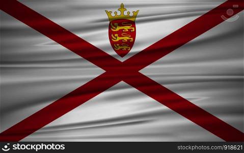 Jersey flag vector. Vector flag of Jersey blowig in the wind. EPS 10.