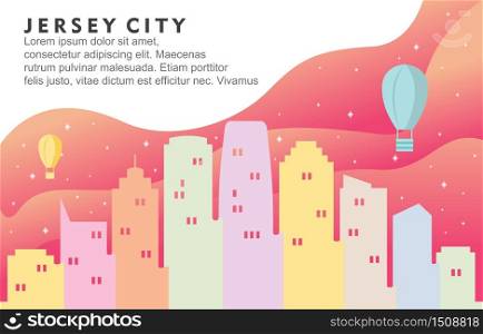 Jersey New City Building Cityscape Skyline Dynamic Background Illustration