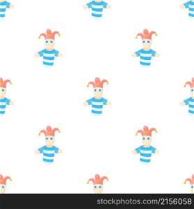 Jester doll pattern seamless background texture repeat wallpaper geometric vector. Jester doll pattern seamless vector