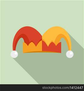 Jester hat icon. Flat illustration of jester hat vector icon for web design. Jester hat icon, flat style