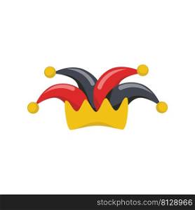  Jester hat isolated on white background. Mardi Gras court jester hat. Vector stock
