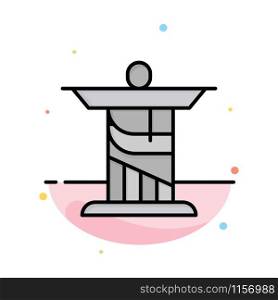 Jesus, Christ, Monument, Landmark Abstract Flat Color Icon Template