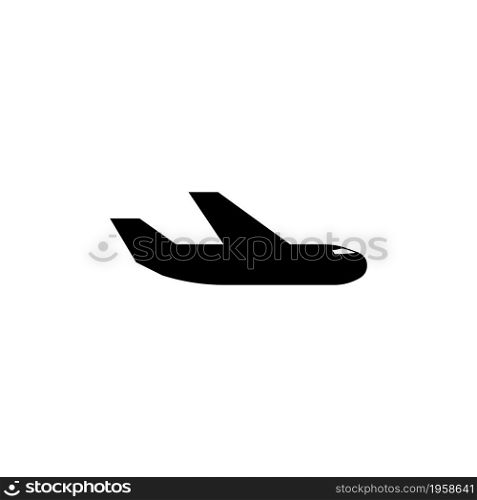Jet Aircraft or Airplane Flight, Aeroplane. Flat Vector Icon illustration. Simple black symbol on white background. Jet Aircraft or Airplane Flight sign design template for web and mobile UI element. Aircraft or Airplane flight Icon Vector Silhouette