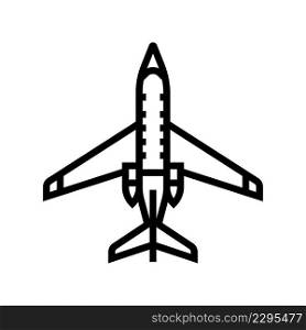 jet airplane line icon vector. jet airplane sign. isolated contour symbol black illustration. jet airplane line icon vector illustration
