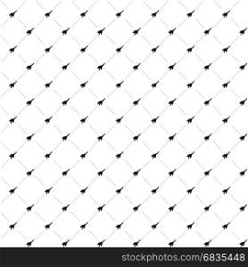 Jet fighter seamless pattern design in black and white
