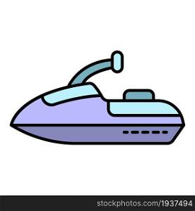 Jet ski icon. Outline jet ski vector icon color flat isolated. Jet ski icon color outline vector