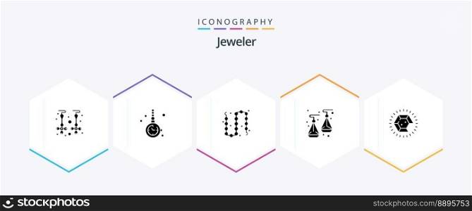 Jewellery 25 Glyph icon pack including diamond. jewelry. watch accessorize. earrings. jewelry