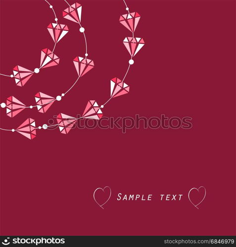jewellery background with diamond-shaped beads, vector