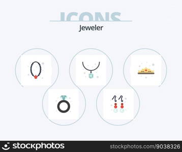 Jewellery Flat Icon Pack 5 Icon Design. crown. jewelry. jewelry. fashion. pendant