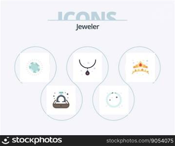 Jewellery Flat Icon Pack 5 Icon Design. fashion. necklace. jewelry. jewelry. diamond