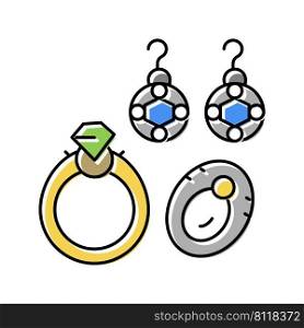jewelry accessories color icon vector. jewelry accessories sign. isolated symbol illustration. jewelry accessories color icon vector illustration