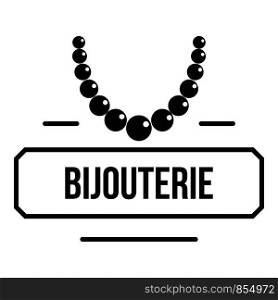 Jewelry bijouterie logo. Simple illustration of jewelry bijouterie vector logo for web. Jewelry bijouterie logo, simple black style
