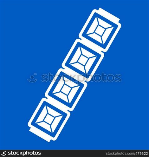 Jewelry chain icon white isolated on blue background vector illustration. Jewelry chain icon white