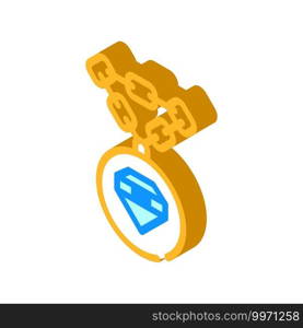 jewelry chain with diamond isometric icon vector. jewelry chain with diamond sign. isolated symbol illustration. jewelry chain with diamond isometric icon vector illustration