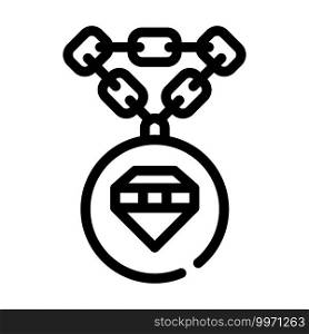 jewelry chain with diamond line icon vector. jewelry chain with diamond sign. isolated contour symbol black illustration. jewelry chain with diamond line icon vector illustration