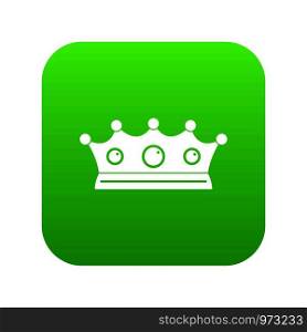 Jewelry crown icon digital green for any design isolated on white vector illustration. Jewelry crown icon digital green
