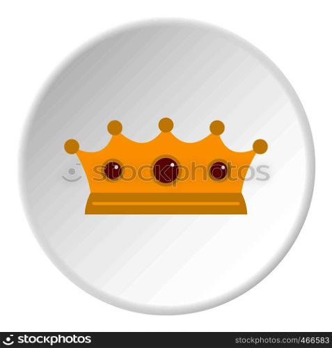 Jewelry crown icon in flat circle isolated on white background vector illustration for web. Jewelry crown icon circle