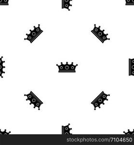 Jewelry crown pattern repeat seamless in black color for any design. Vector geometric illustration. Jewelry crown pattern seamless black