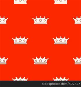 Jewelry crown pattern repeat seamless in orange color for any design. Vector geometric illustration. Jewelry crown pattern seamless