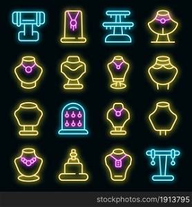 Jewelry dummy icon. Outline jewelry dummy vector icon neon color on black. Jewelry dummy icon, outline style