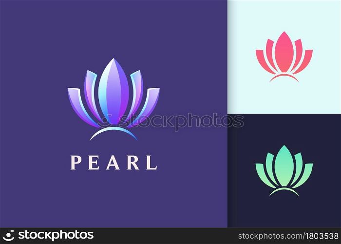 Jewelry or beauty logo in abstract pearl shape for spa or cosmetic
