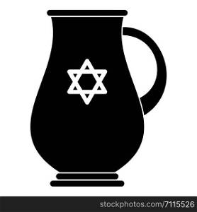 Jewish jug icon. Simple illustration of jewish jug vector icon for web design isolated on white background. Jewish jug icon, simple style