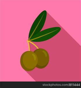 Jewish olive icon. Flat illustration of jewish olive vector icon for web design. Jewish olive icon, flat style