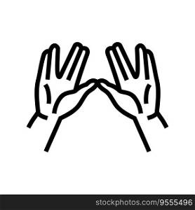 jewish prayer gesture line icon vector. jewish prayer gesture sign. isolated contour symbol black illustration. jewish prayer gesture line icon vector illustration