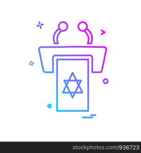 Jewish rostrum icon design vector