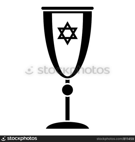 Jewish silver cup icon. Simple illustration of jewish silver cup vector icon for web design isolated on white background. Jewish silver cup icon, simple style