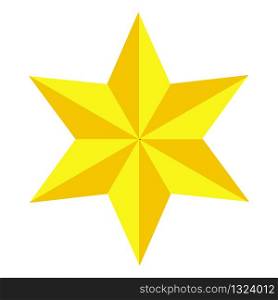 Jewish Star of David. Golden six-pointed star. Gold Magen David. icon.