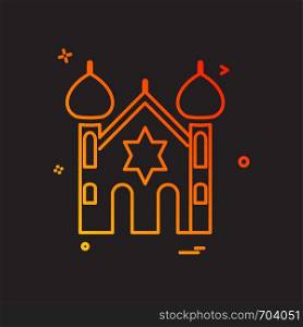 Jewish temple icon design vector