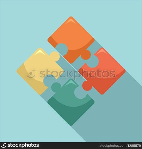 Jigsaw icon. Flat illustration of jigsaw vector icon for web design. Jigsaw icon, flat style