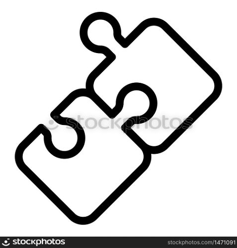Jigsaw icon. Outline jigsaw vector icon for web design isolated on white background. Jigsaw icon, outline style